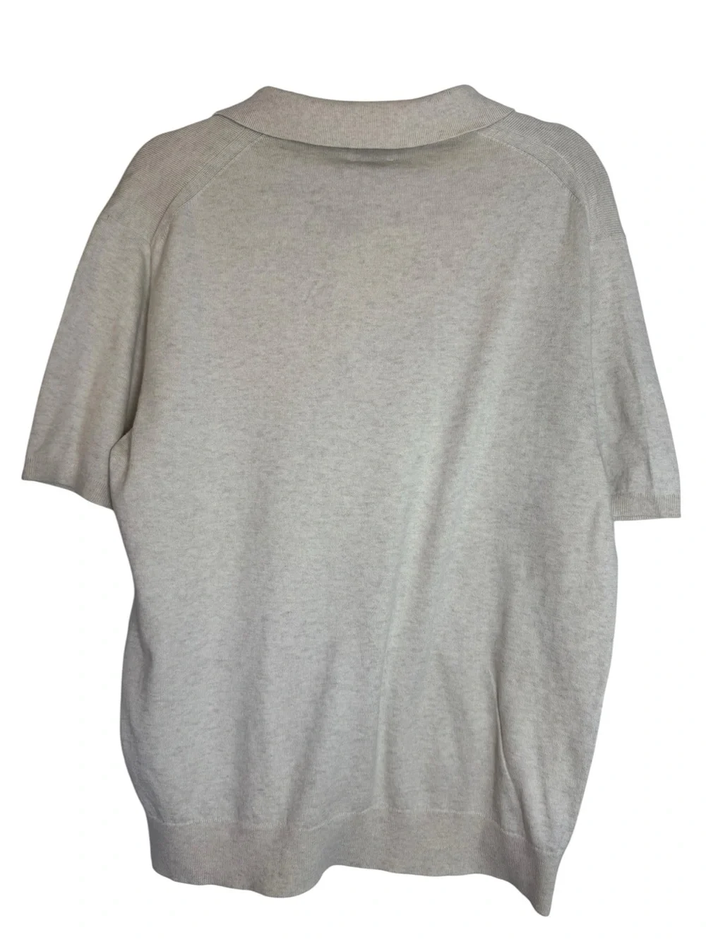 J. Crew Men's Beige Short Sleeve Large Polo Cotton Sweater